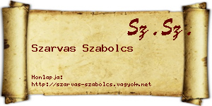 Szarvas Szabolcs névjegykártya
