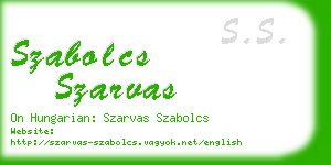 szabolcs szarvas business card